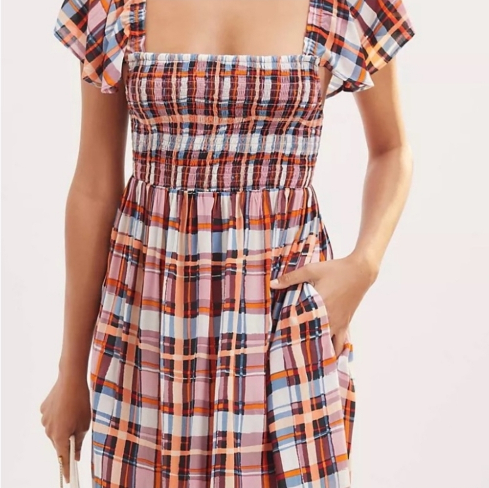 Anthropologie Multicolor Plaid Maxi Dress - Picture 2 of 8